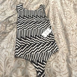 Black and white strappy back bodysuit